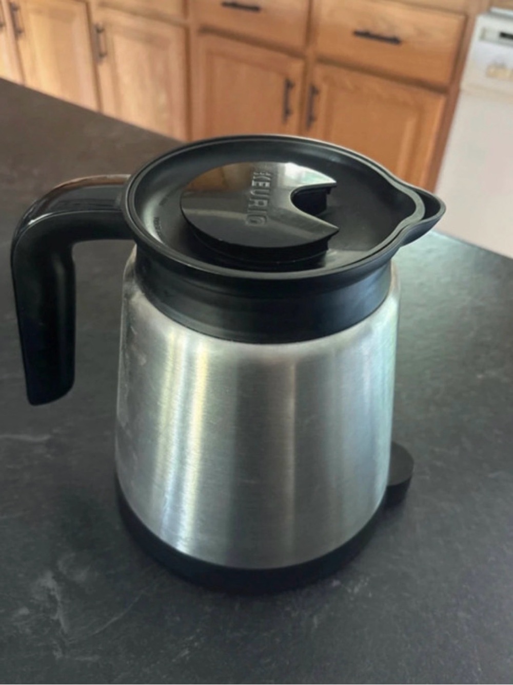 Keurig Stainless Steel Coffee Carafe with Black Lid and Handle